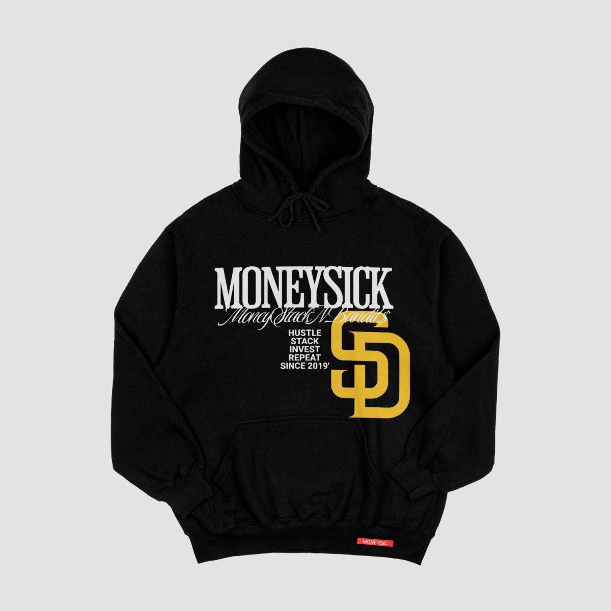 MONEYSCK Heavyweight Hoodie Black - White/Gold