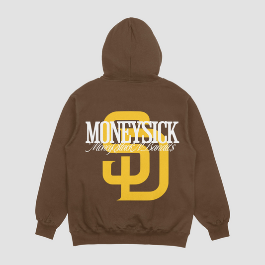 MONEYSCK Heavyweight Hoodie Brown - White/Gold