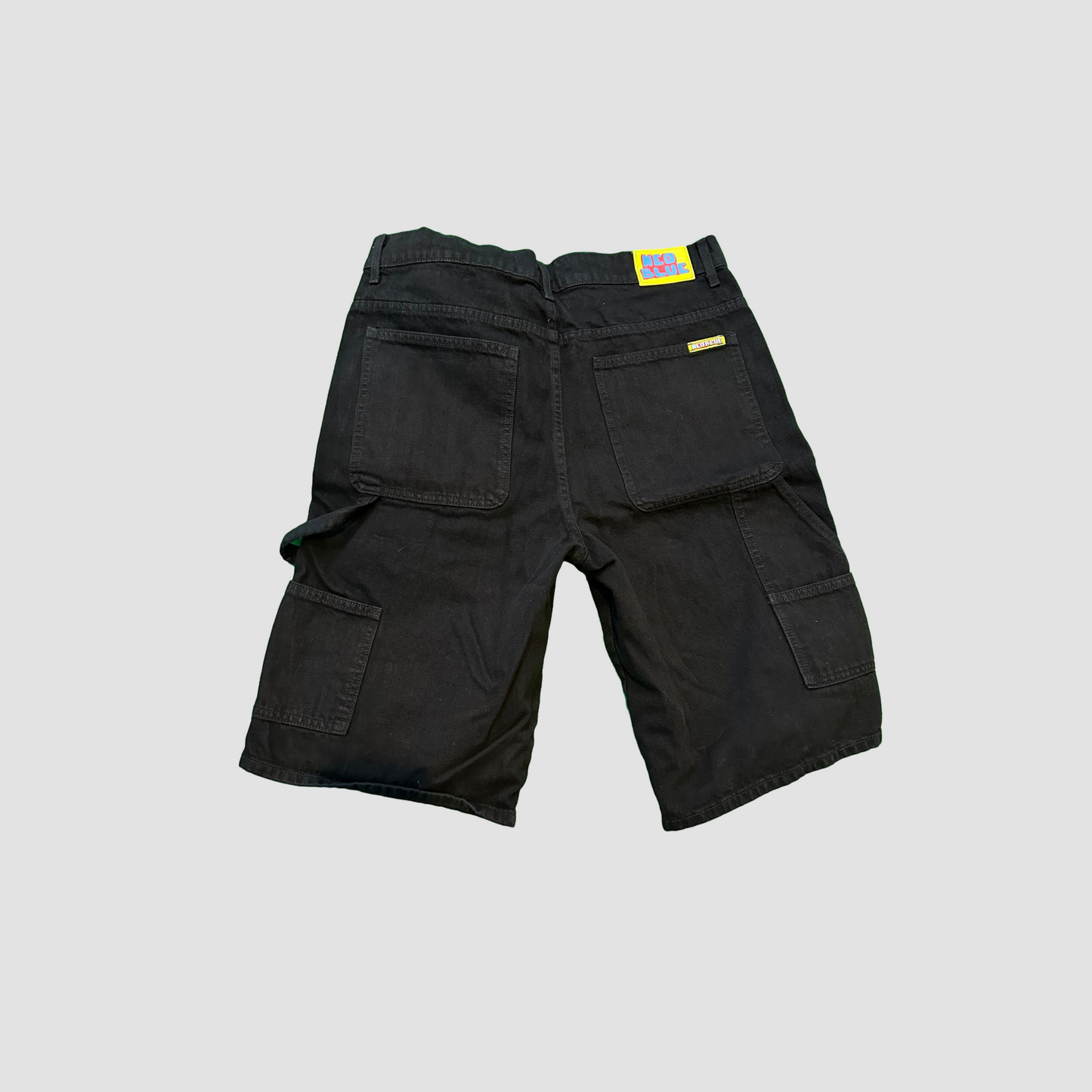A1 MONEYSCK  Denim Shorts Black /White Print